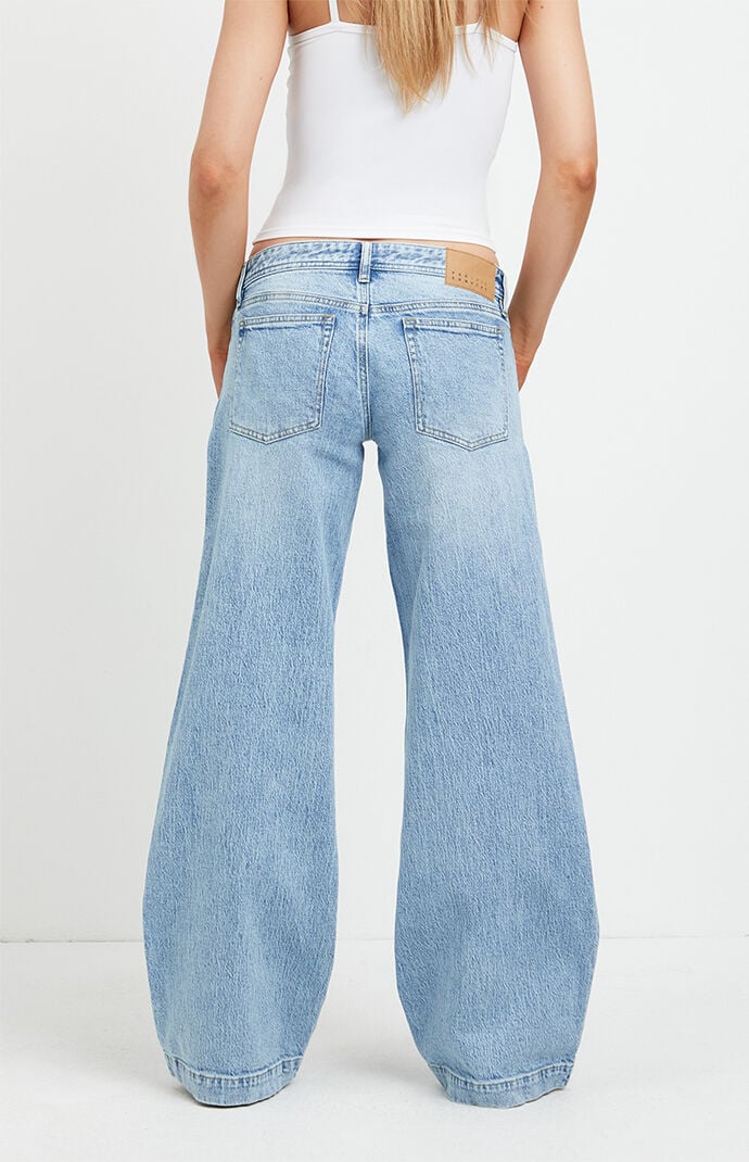Pacsun Kaia Ultimate Low Rise Baggy Jeans Stretch Light Blue