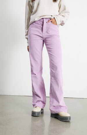 Purple Corduroy High Waisted Bootcut Jeans image number 3