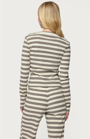 Avalie Striped Ribbed Long Sleeve T-Shirt image number 3
