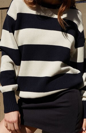 Navy & Cream Striped Brianna Sweater image number 2