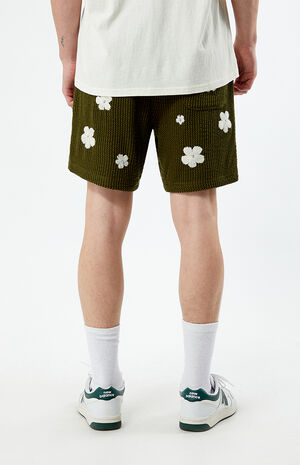 Green Flower Crochet Shorts image number 4