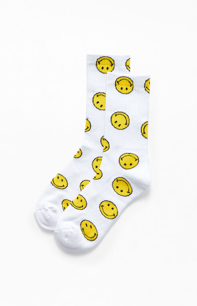 Smiley Face Crew Socks