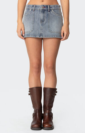 Gigi Carpenter Denim Mini Skirt image number 2