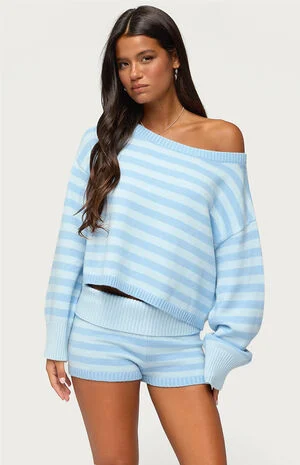 Saphi Striped Oversized Knit Sweater image number 1