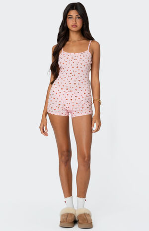 Strawberry Girl Printed Romper image number 2