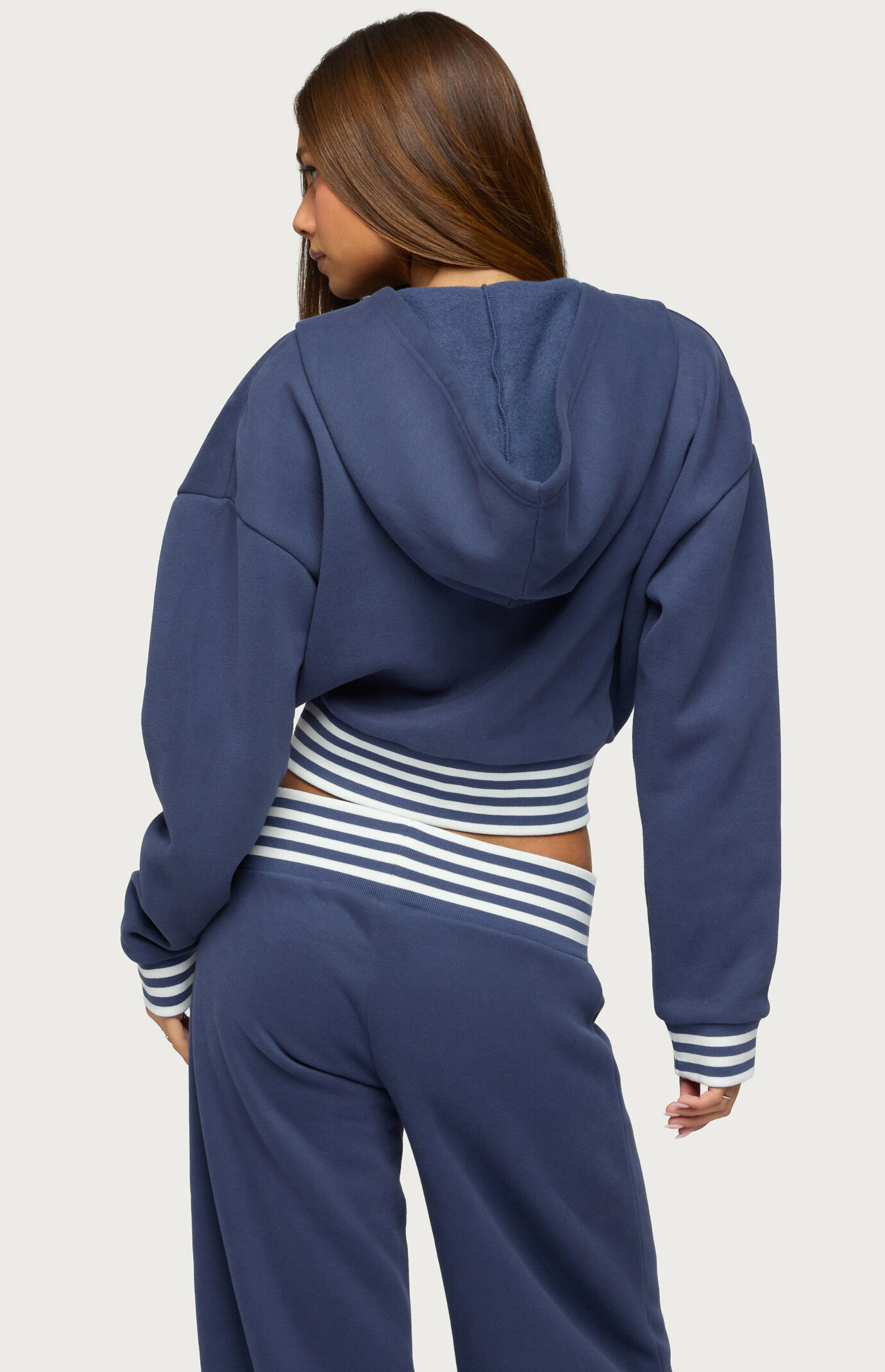 Edikted Eloura Stripey Zip Up Hoodie