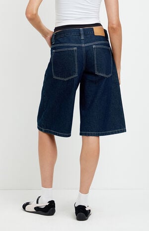 Peyton Extreme Jorts Contrast Stitch Dark Blue image number 4