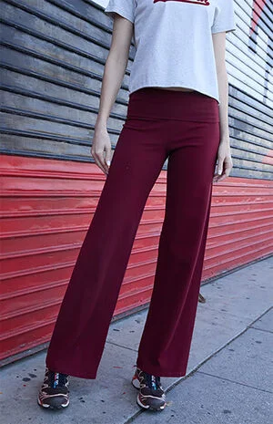 Burgundy Priscilla Flare Pants image number 1