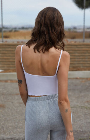 White Nicolette Lace Tank Top image number 4