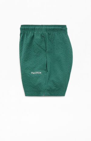 Green&nbsp;Seersucker 4.5" Swim Trunks image number 3