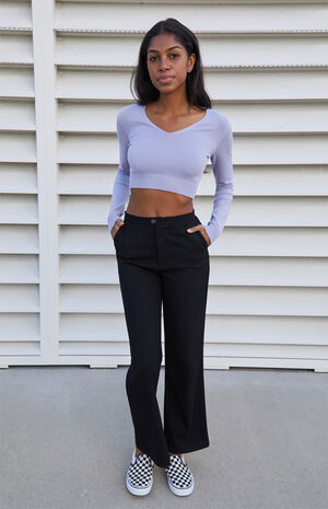 Violet Cropped V-Neck Sweater image number 1