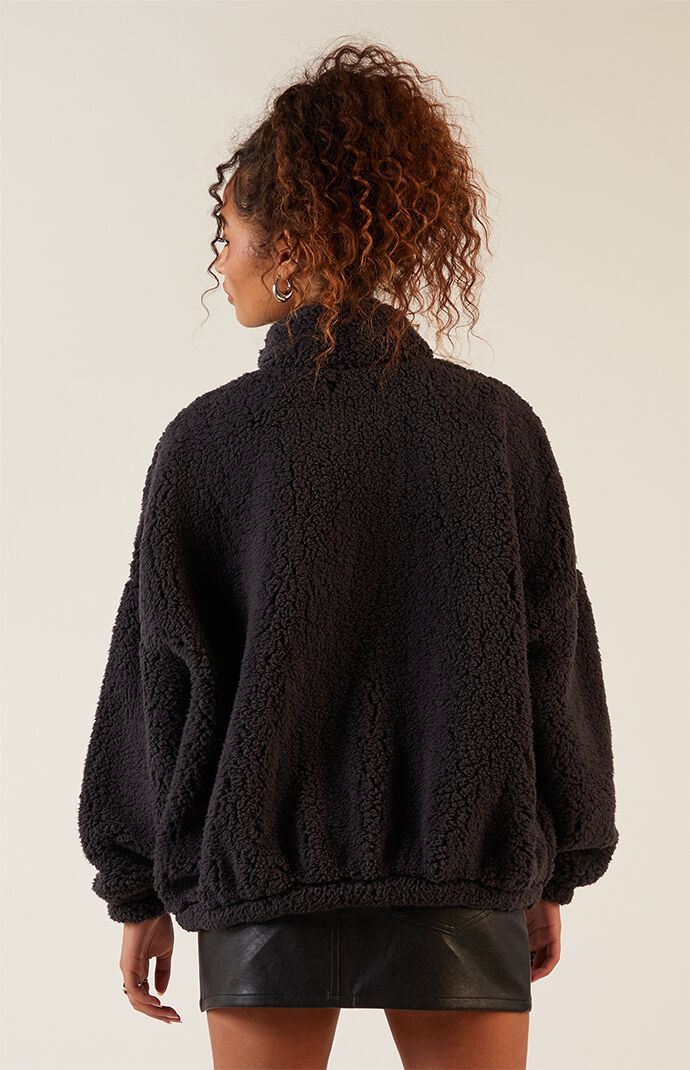 PacSun Sherpa Cropped Zip Up Jacket PacSun