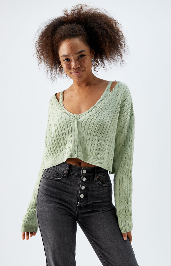 pacsun cropped cardigan