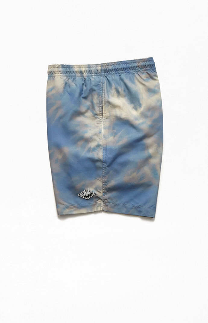 Tan Marbled 17" Swim Trunks