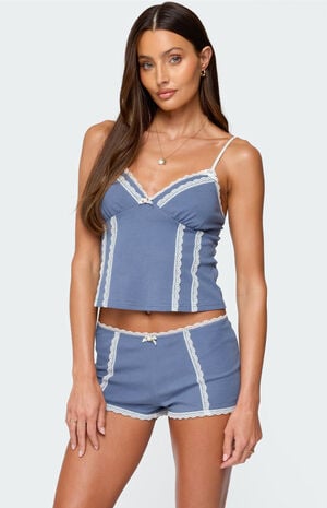 Eliane Contrast Lacey Tank Top image number 1