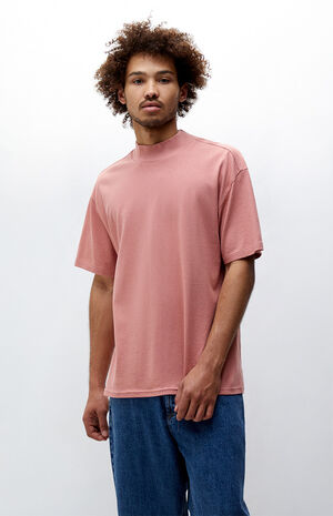 Pink Beck Mock Neck T-Shirt image number 1