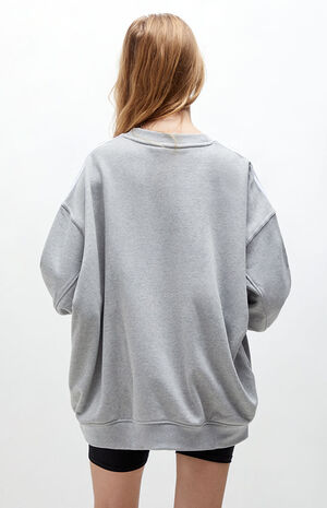 Oversized 3 Stripe Crew Neck Sweatshirt image number 4