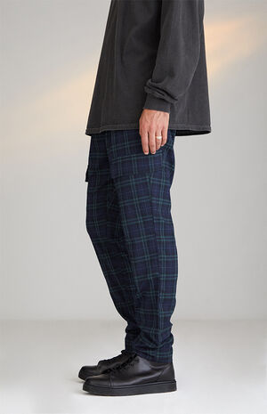 Navy Slim Plaid Pants image number 3