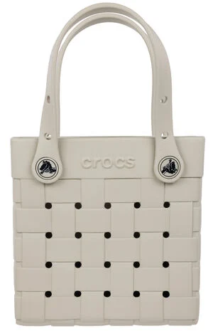 Beige Small Woven Crocssbody Tote Bag image number 1