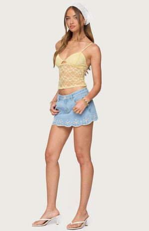 Sheer Lace Cut Out Tank Top image number 4