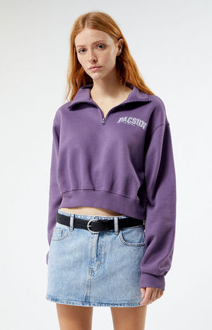 Los Angeles Half Zip Cropped Sweatshirt image number 1