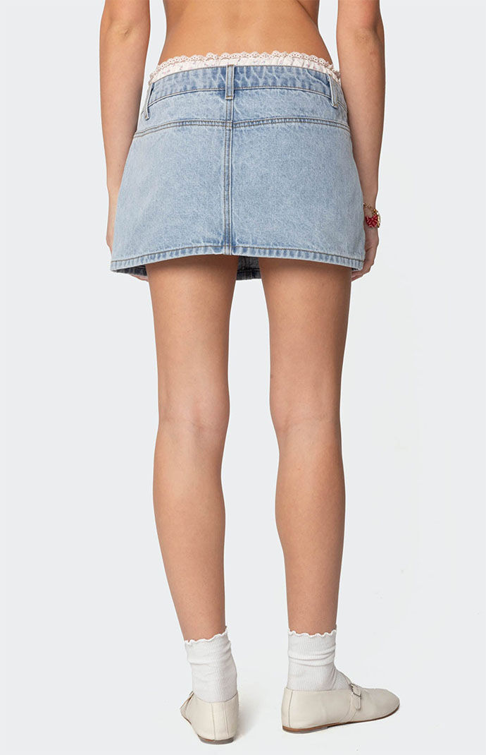 Edikted Floral Peekaboo Denim Mini Skirt | PacSun