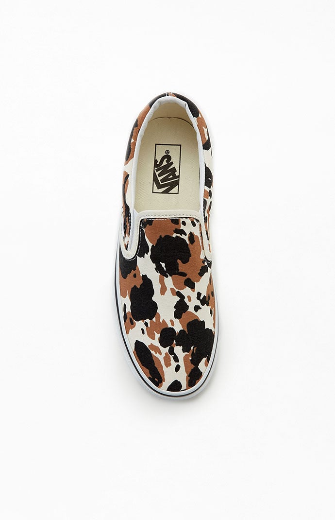 Vans cow print slip on new arrivals