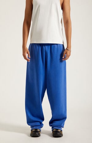 Blue Washed Fleece Extreme Baggy Sweatpants image number 2