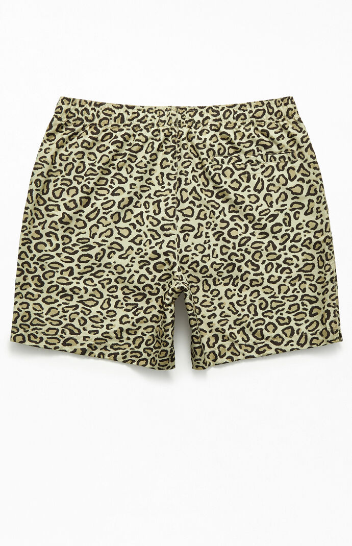 Leopard print mens bathing suit