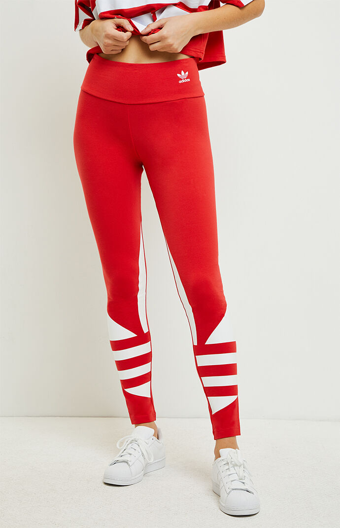 red adidas leggings