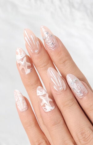 Pearly Girl Almond Press-On Nails image number 4