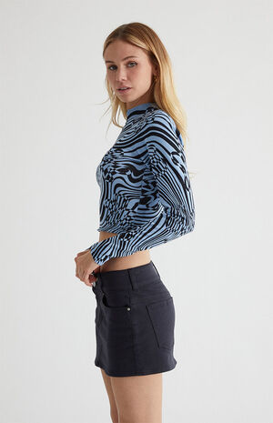 Black Y2K Low Rise Mini Skirt image number 3