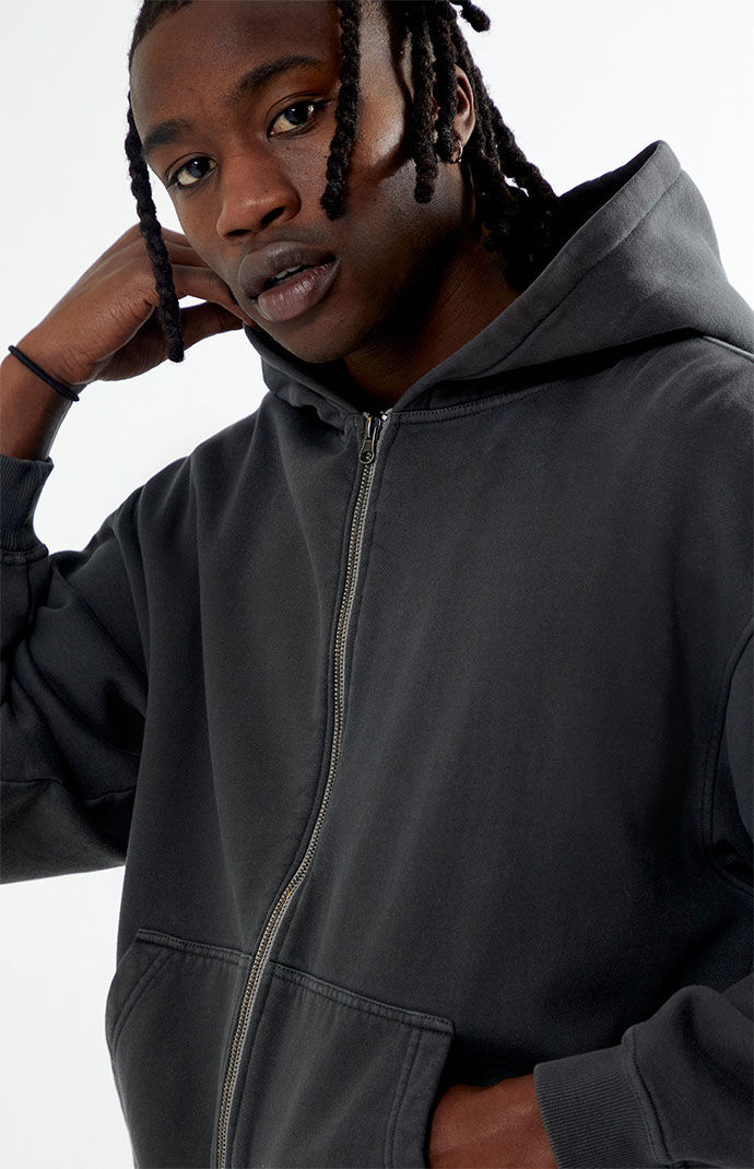 Vintage wash black hoodie on sale
