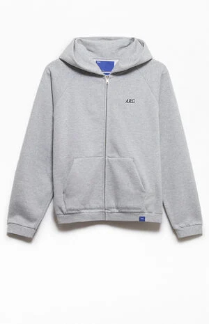 Heather Grey Heavyweight Standard Zip Hoodie image number 1