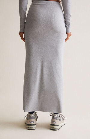 Ribbed Drawcord Maxi Skirt image number 4