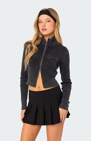 Torey Washed Zip Up Cardigan image number 1