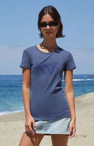 Navy Hailie Butterfly T-Shirt image number 2