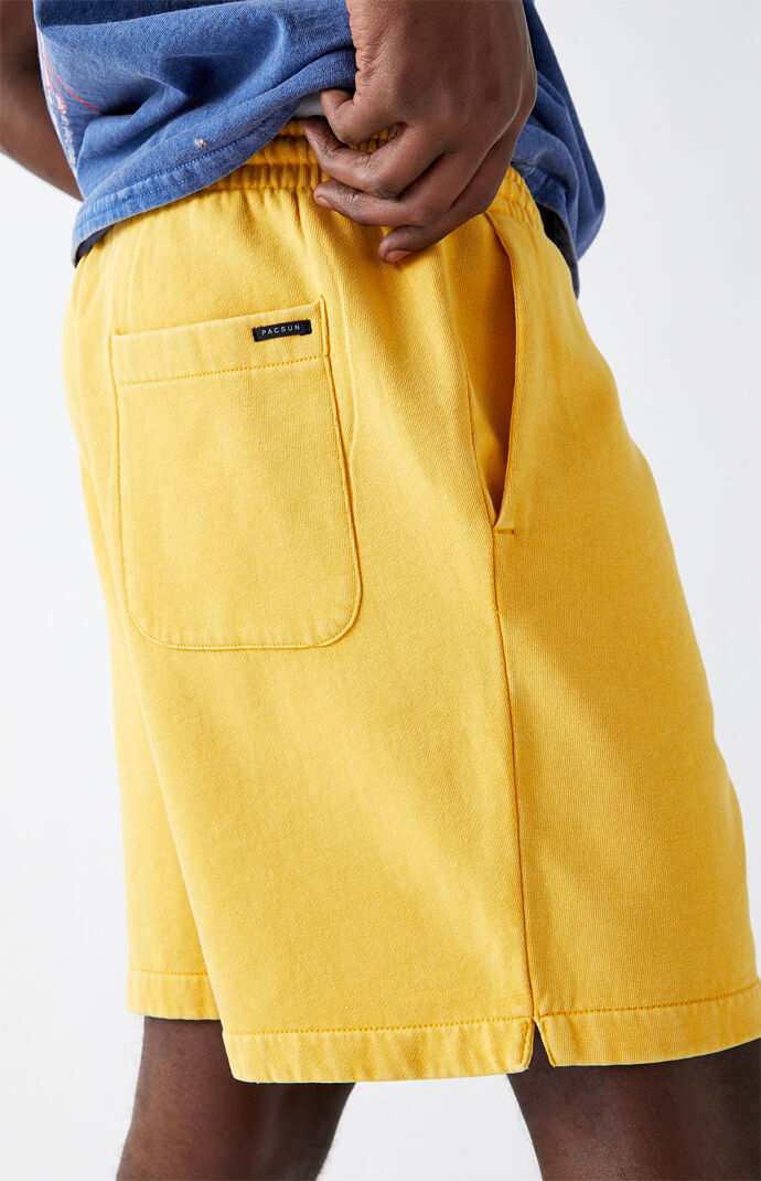Gold Fleece Drawstring Volleyball Shorts