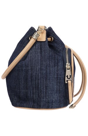 Bryce Denim and Faux Leather Bucket Bag image number 4