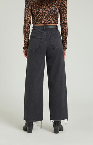 Nora Black Cropped Wide Leg Jeans image number 4