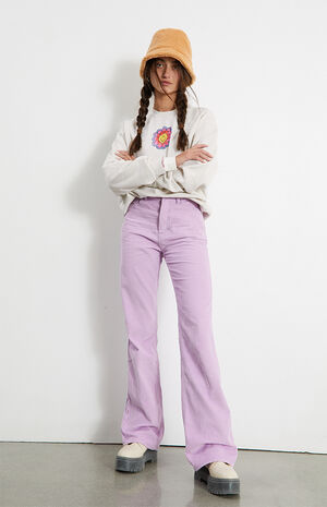 Purple Corduroy High Waisted Bootcut Jeans image number 2