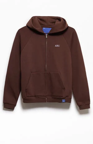 Brown Heavyweight Standard Zip Hoodie image number 1