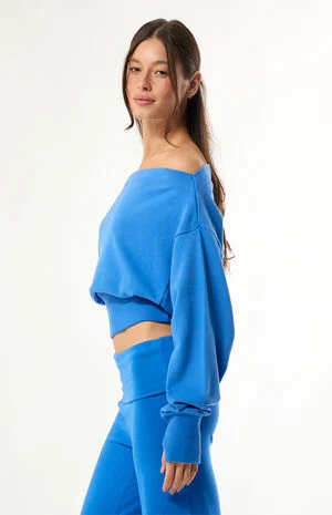 Active French Terry Off-The-Shoulder Sweatshirt image number 3