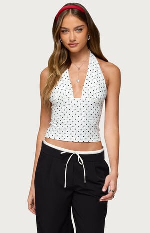 Blaire Polka Dot Halter Top image number 1