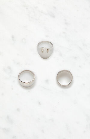 Silver Large Simple Ring Pack image number 1