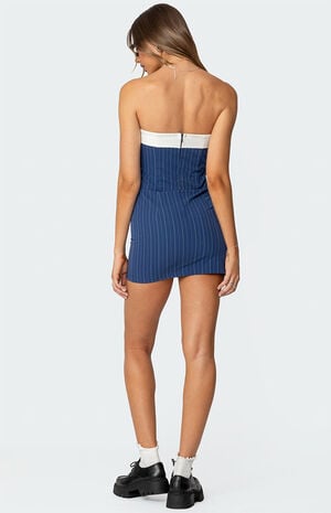 Nori Pinstripe Fold Over Dress image number 4