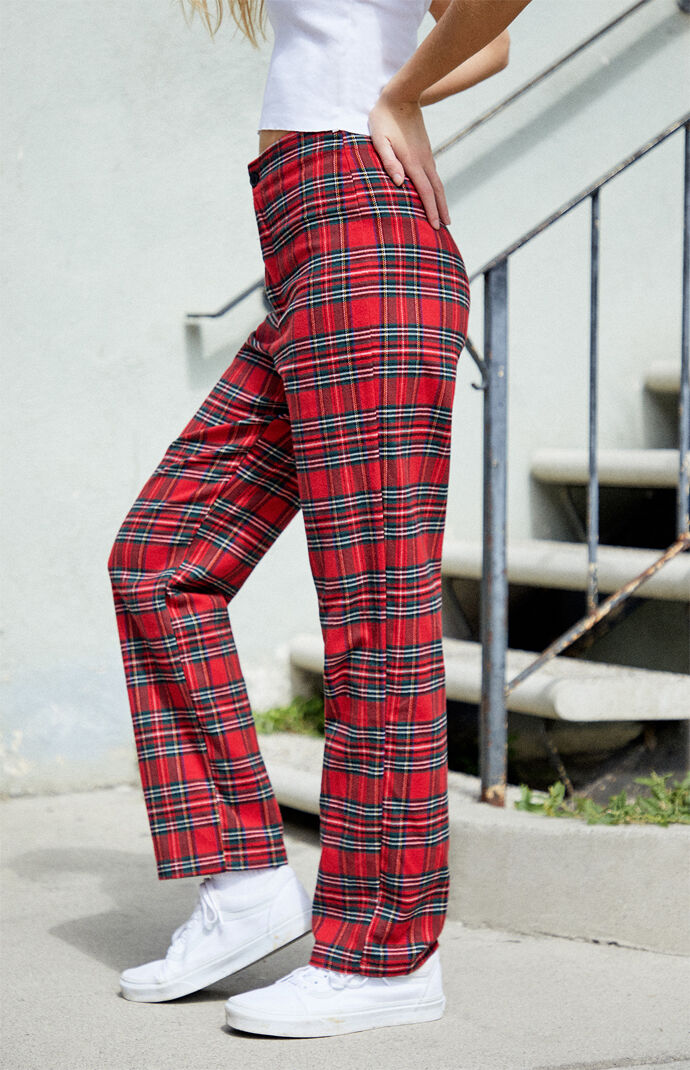 John Galt Red Plaid Kim Pants | PacSun