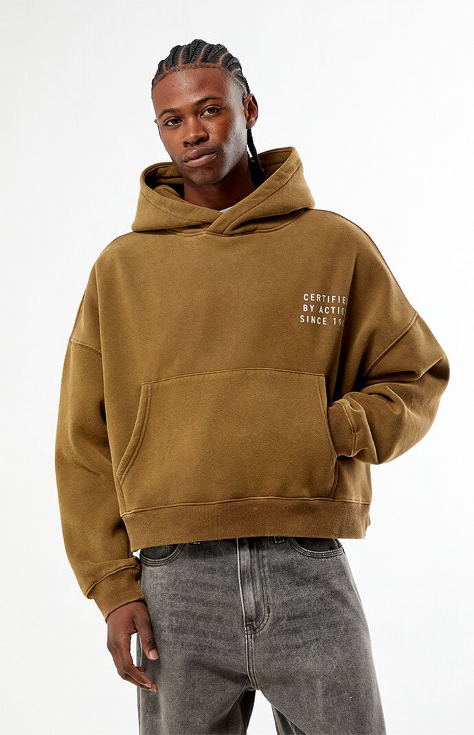 Pacsun Hustle Applique Cropped Hoodie
