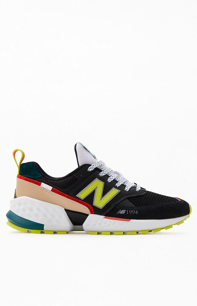 New Balance Black & Yellow 574 Sport Shoes | PacSun