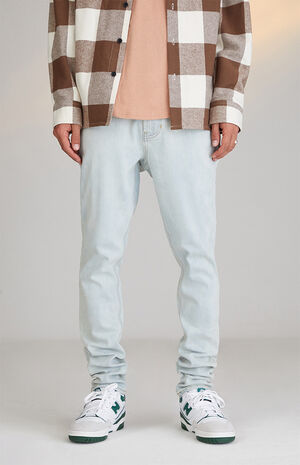 Light Indigo Stacked Skinny Jeans image number 2